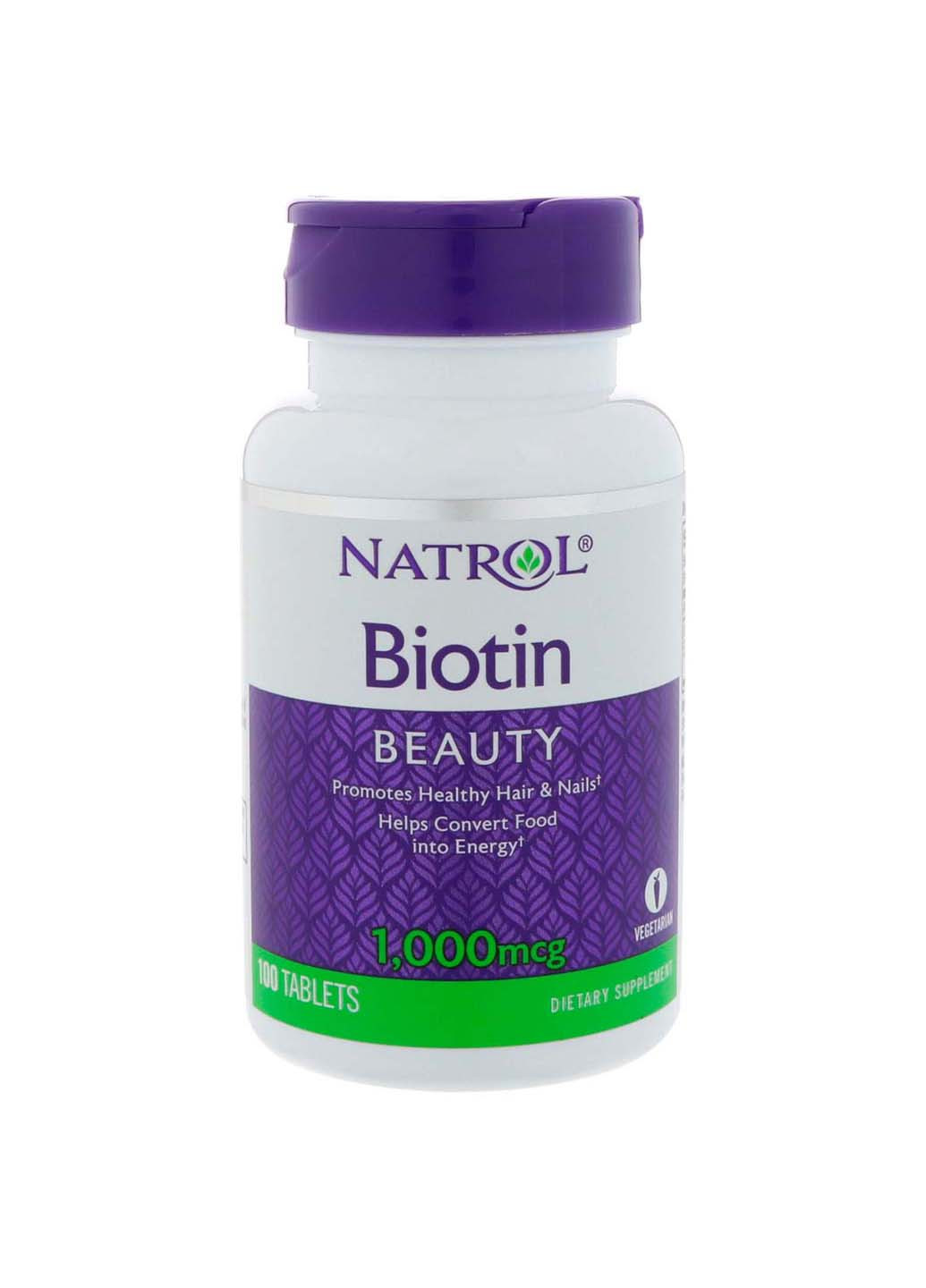 Биотин 1000 мкг 100 таблеток Natrol (256931788)
