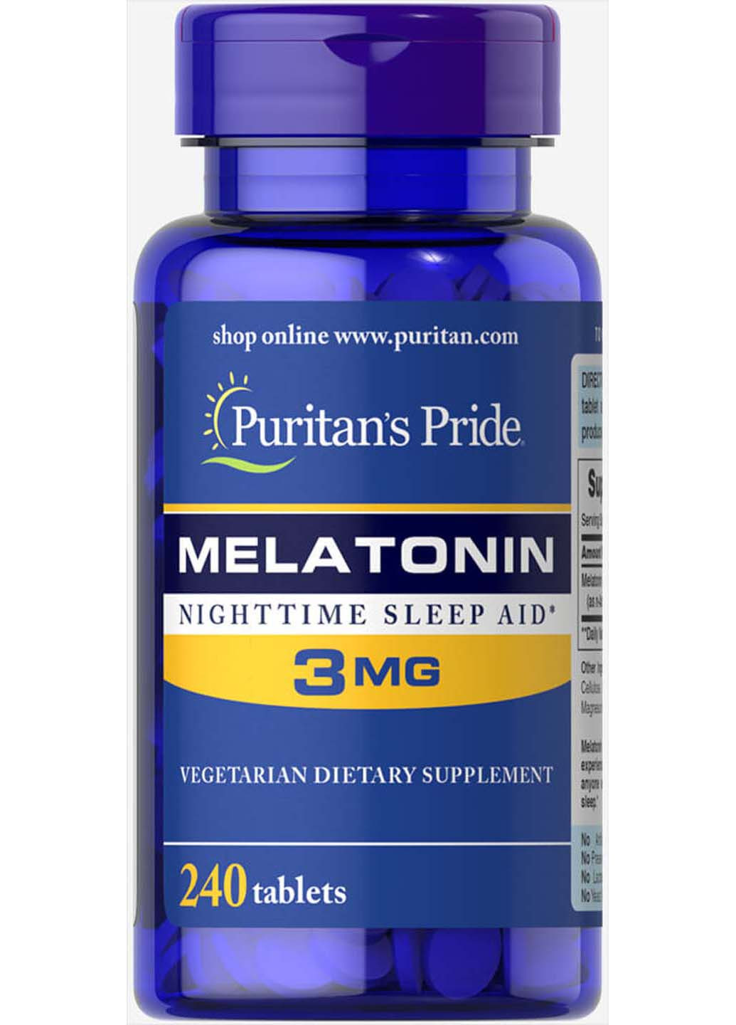 Мелатонин 3 мг 240 таблеток Puritans Pride (256932006)