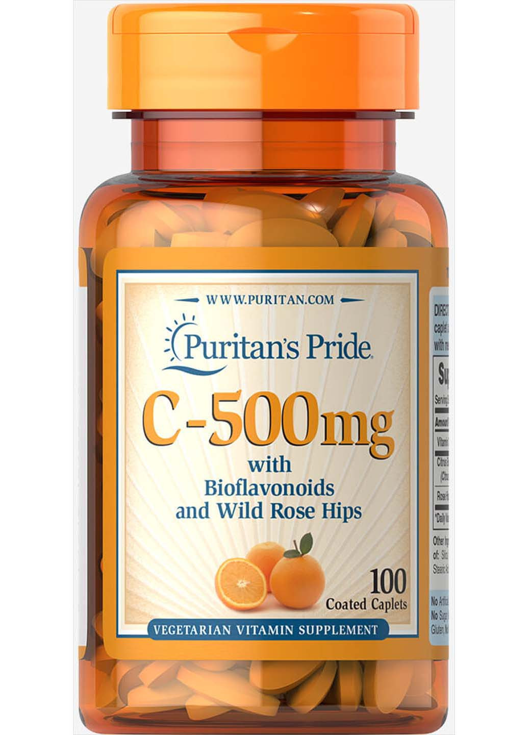 Вітамін С з біофлавоноїдами 500 мг 100 капсул Шипшина Puritans Pride (256931059)