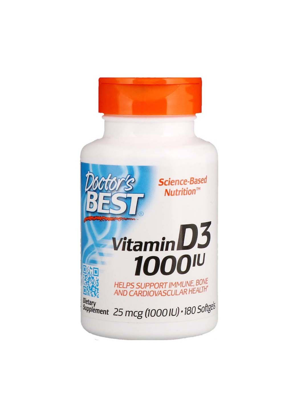 Витамин Д3 1000 МЕ 180 капсул Doctor's Best (256930537)