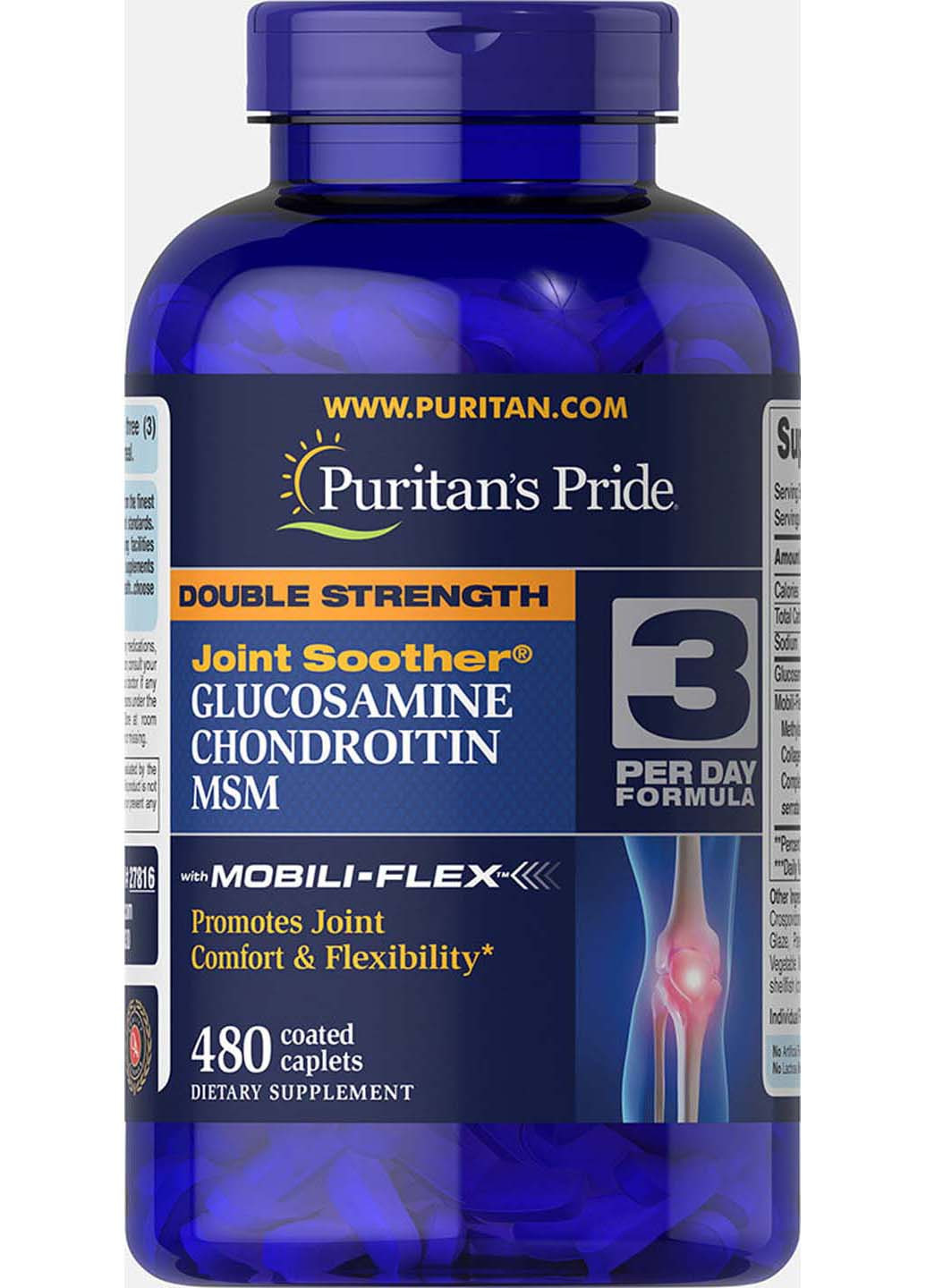Глюкозамін хондроїтин та ЧСЧ 480 капсул Puritans Pride (256931048)
