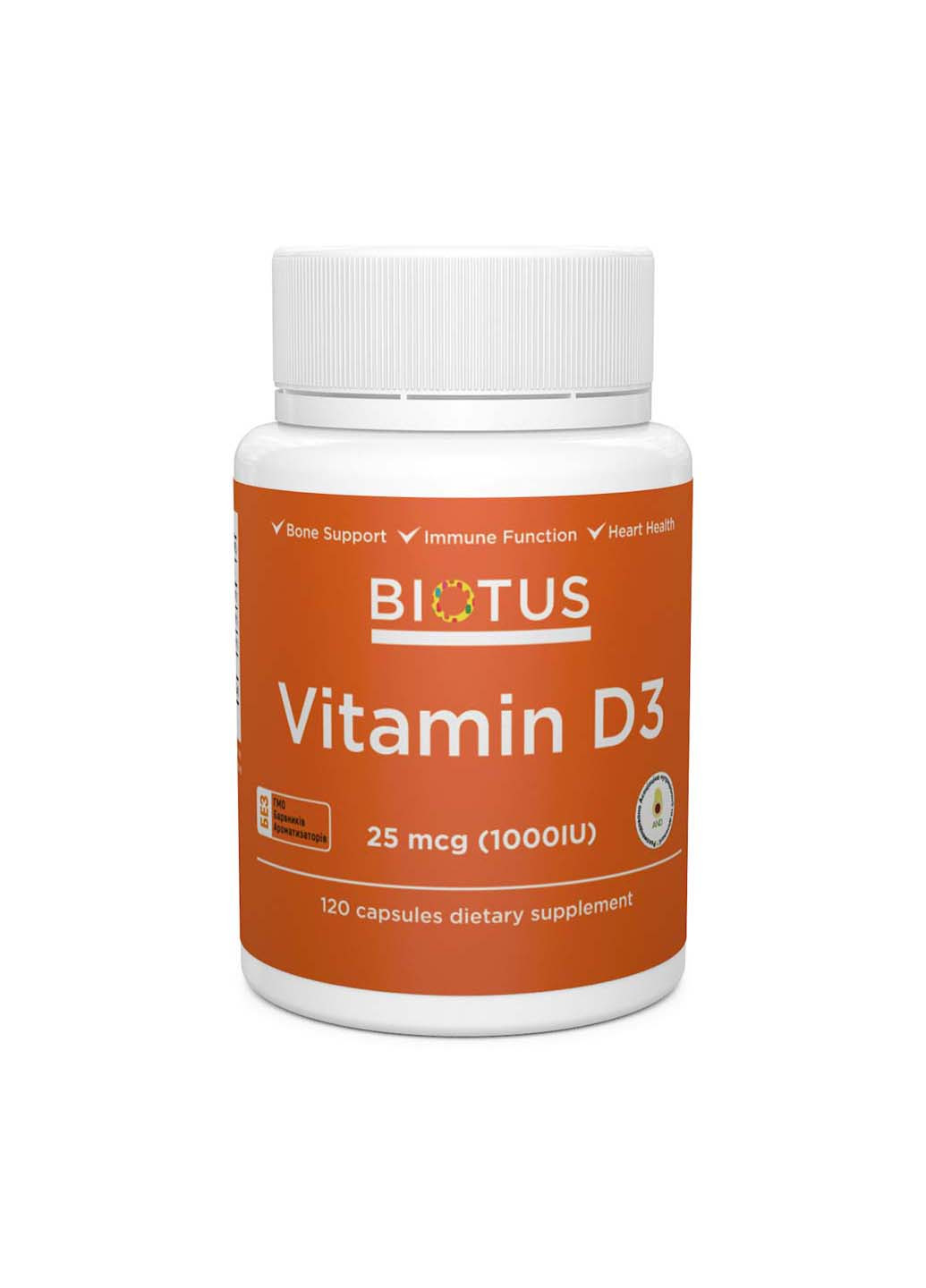 Витамин Д3 Vitamin D3 1000 МЕ 120 капсул Biotus (256932108)