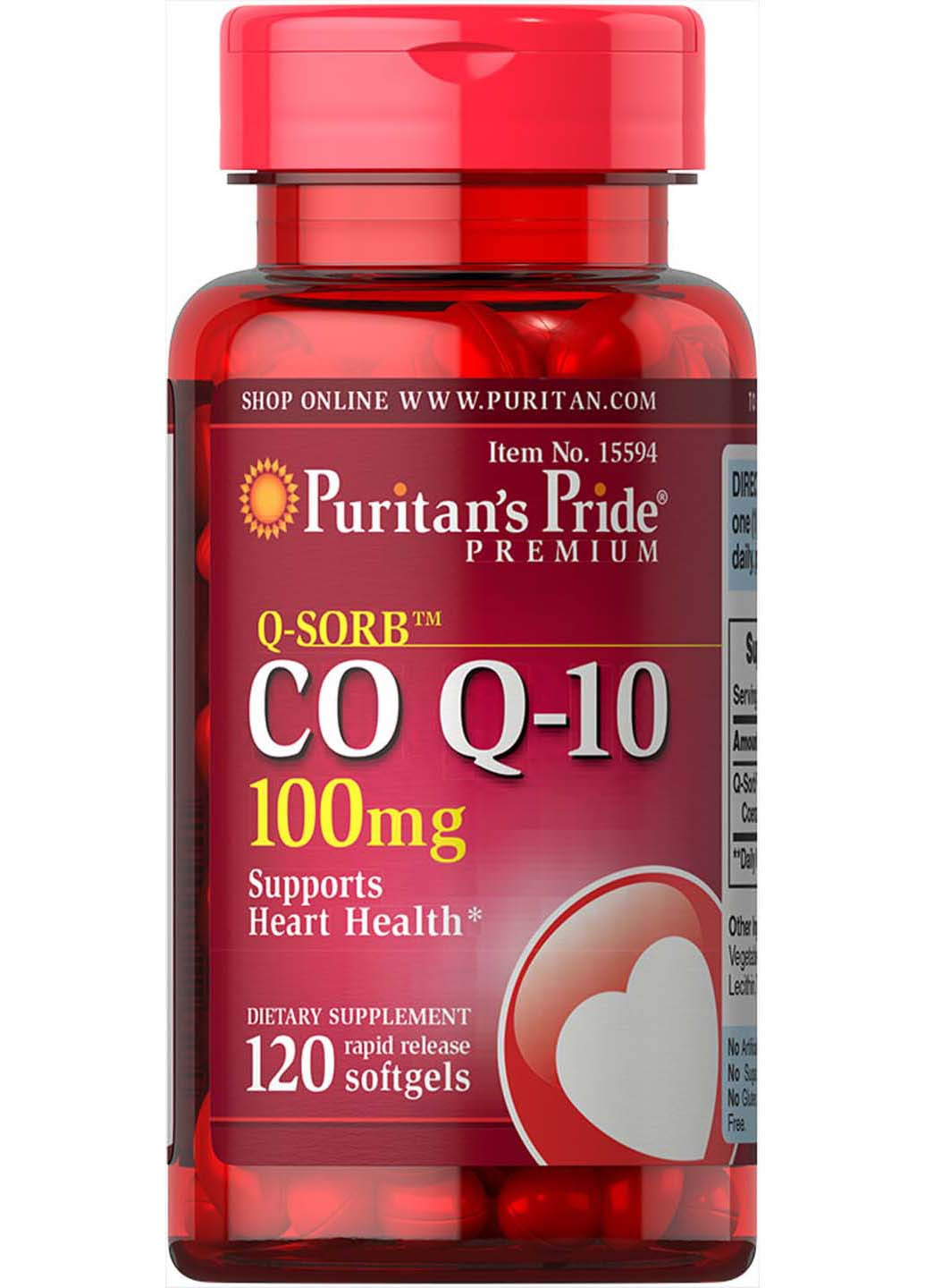 Коэнзим Q-10 Q-SORB Co Q-10 100 мг 120 капсул Puritans Pride (256931971)