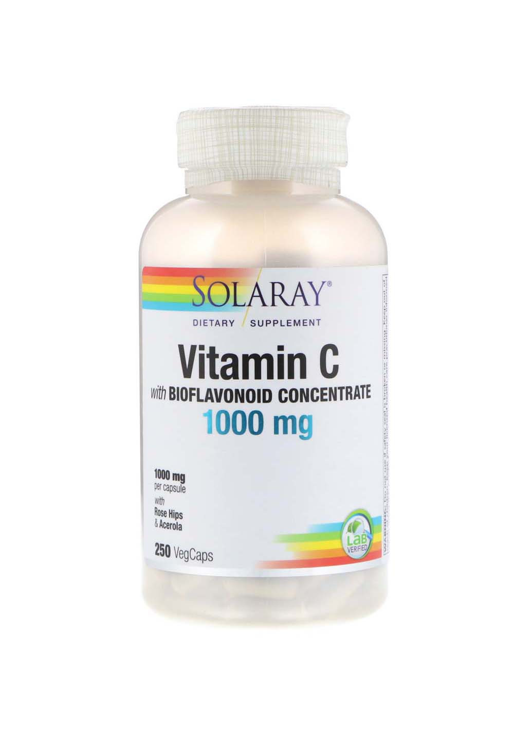 Вітамін С з біофлавоноїдами концентрат 1000 мг 250 капсул Solaray (256930916)