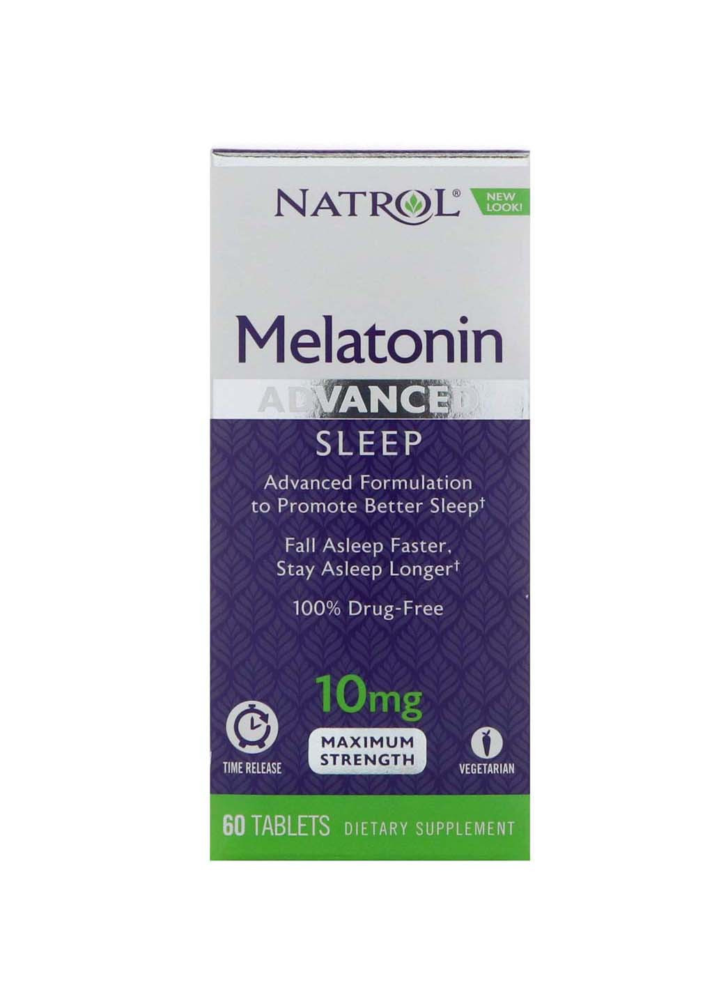 Мелатонин Melatonin 10 мг 60 таблеток Natrol (256932477)