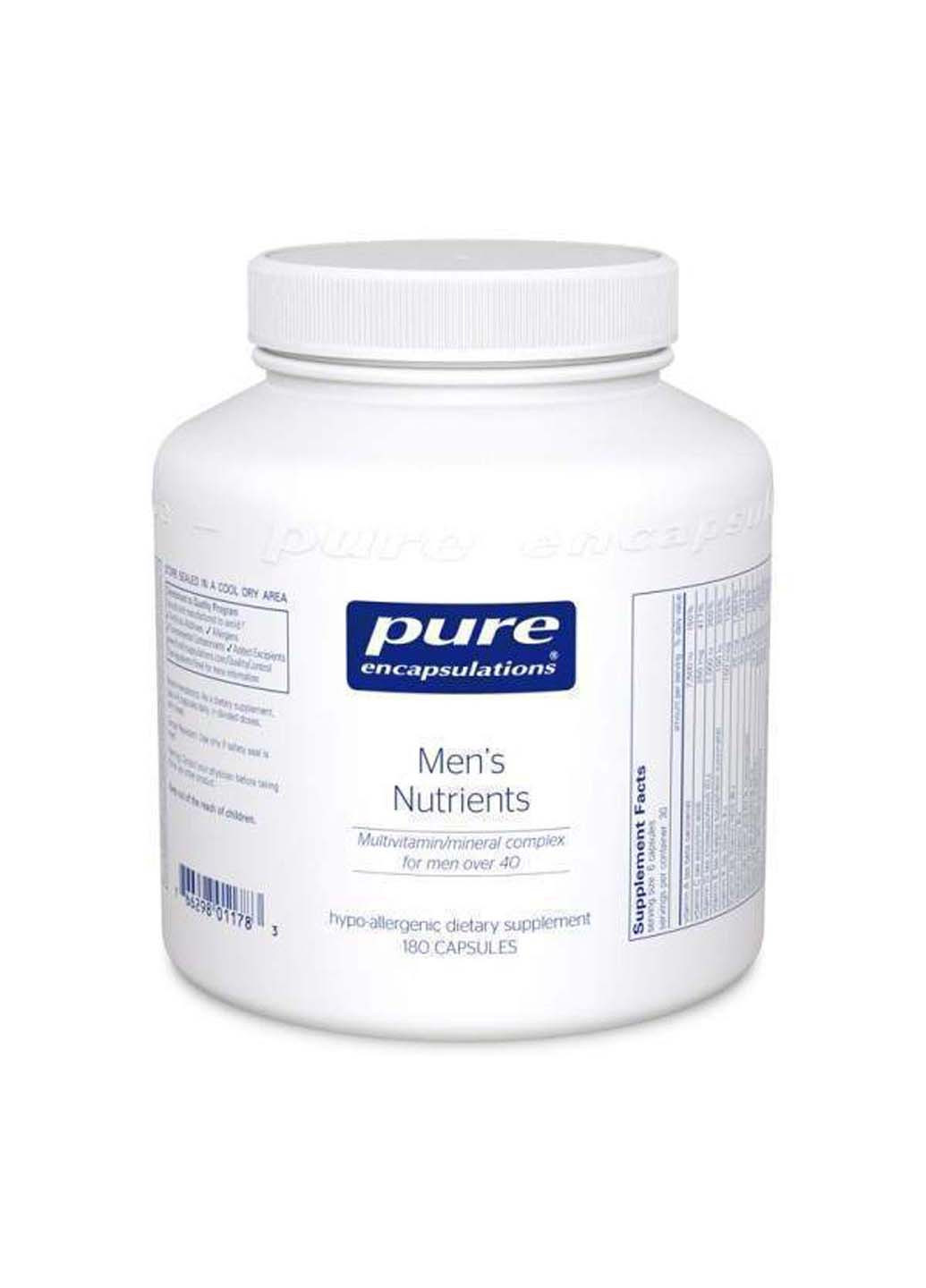 Поливитамины / минеральный комплекс для мужчин старше 40 Men's Nutrients 180 капсул Pure Encapsulations (256931137)