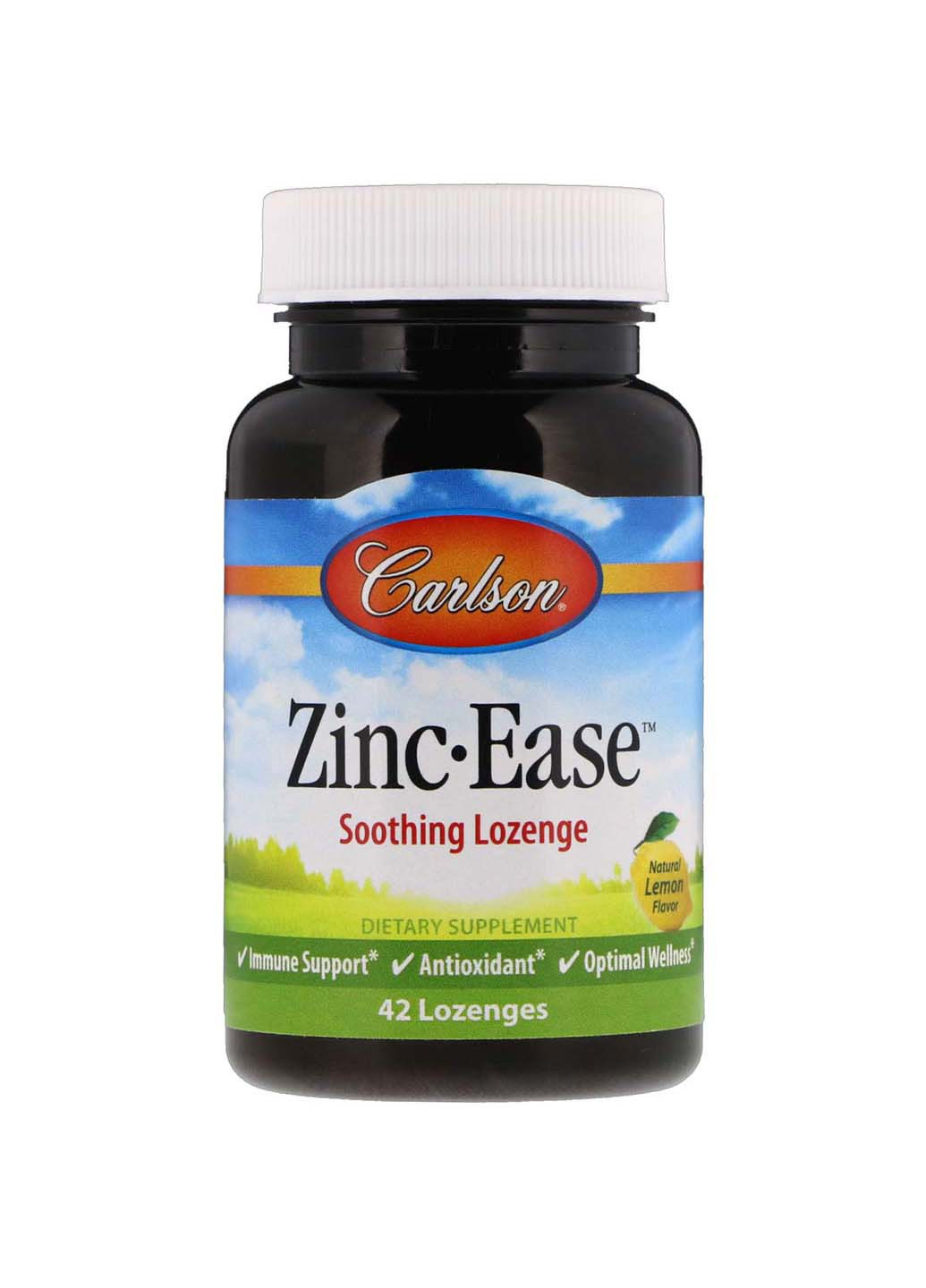 Цинк Zinc смак лимона заспокійливий 42 льодяники Carlson Labs (256931825)