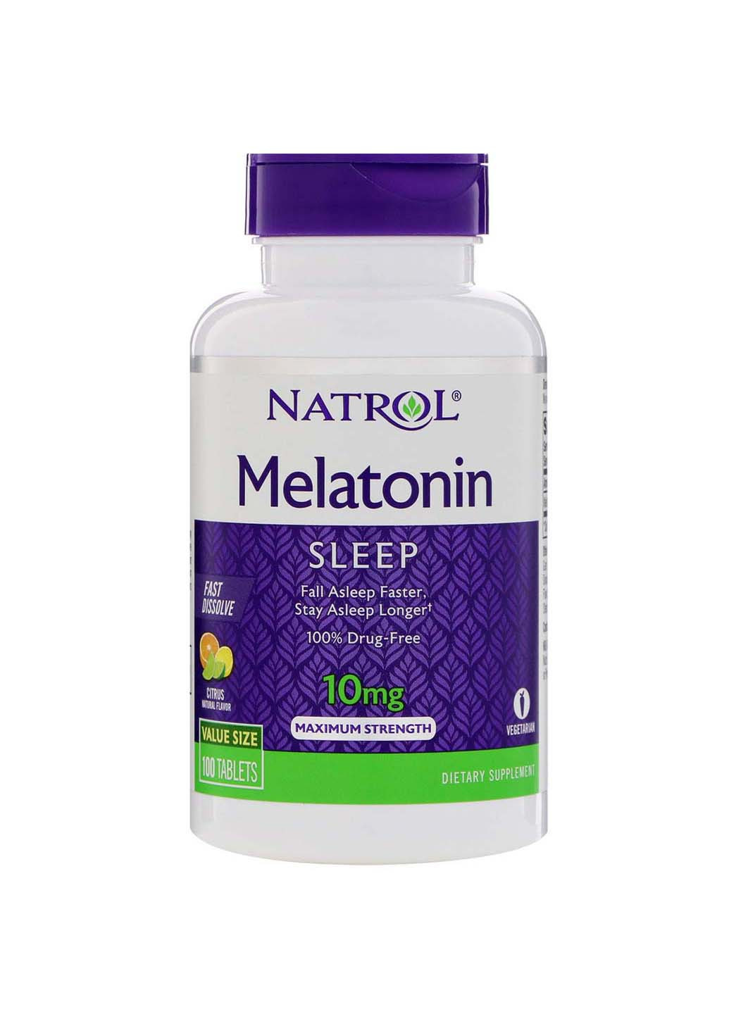 Мелатонін цитрусовий пунш Melatonin 10 мг 100 таблеток Natrol (256930874)