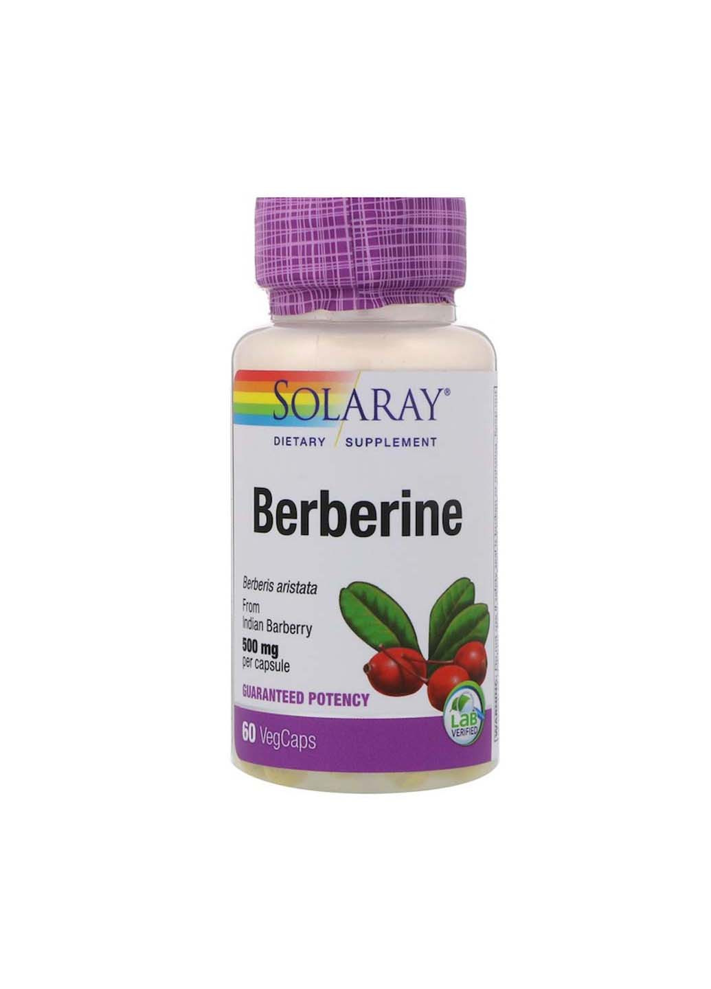 Берберин 500 мг 60 вегетариальных капсул Solaray (256931843)