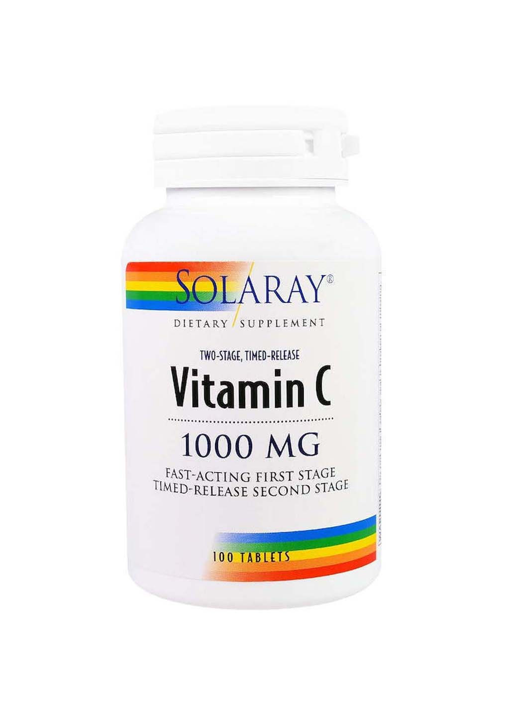Вітамін З двофазним вивільненням Vitamin C 1000 мг 100 таблеток Solaray (256931876)