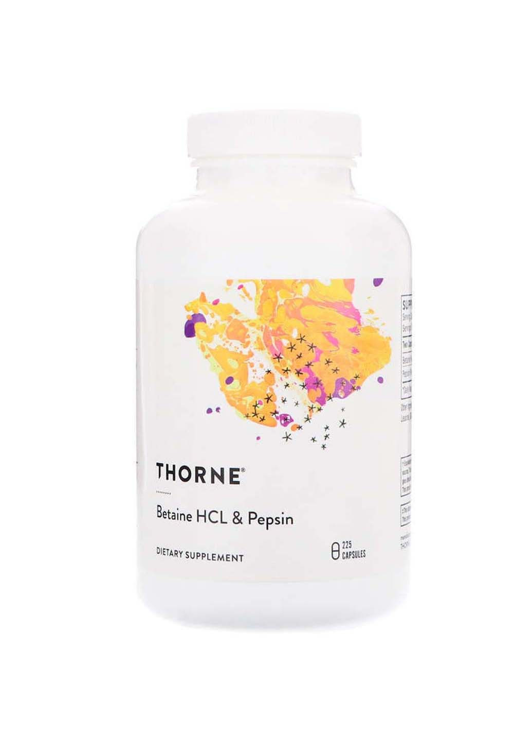 Бетаїну гідрохлорид + пепсин 225 капсул Thorne Research (256931773)