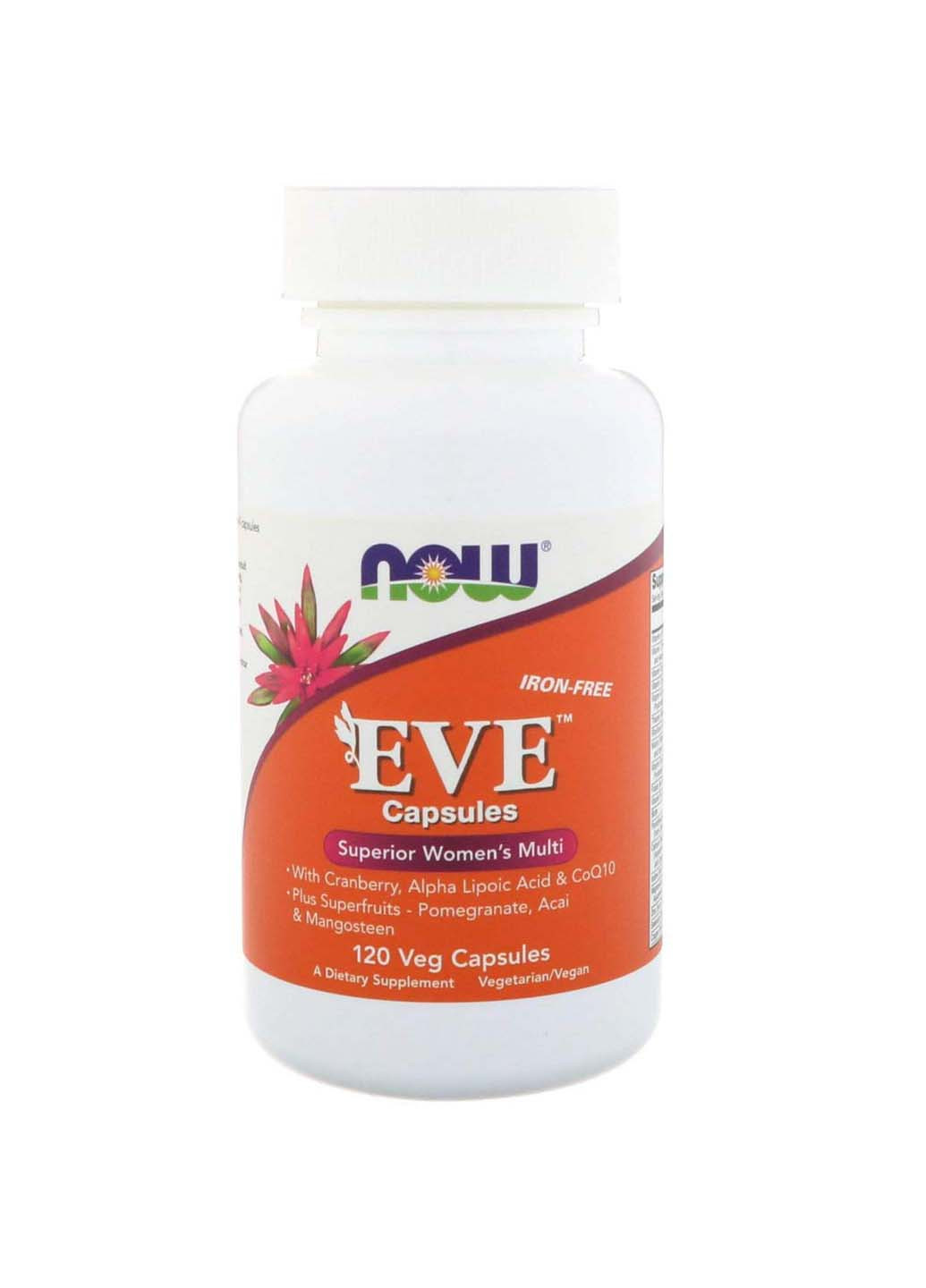 Вітаміни для жінок Eve Women s Multi чудовий комплекс без заліза 120 вегетаріанських капсул Now Foods (256932264)