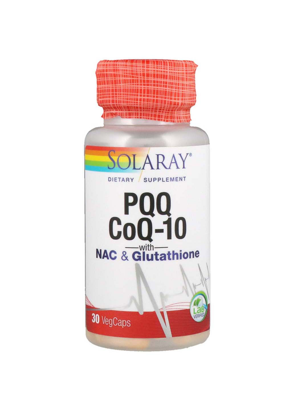 Пірролохінолінхінон коензим Q10 ацетилцистеїн і глутатіон PQQ CoQ-10 30 капсул Solaray (256930941)