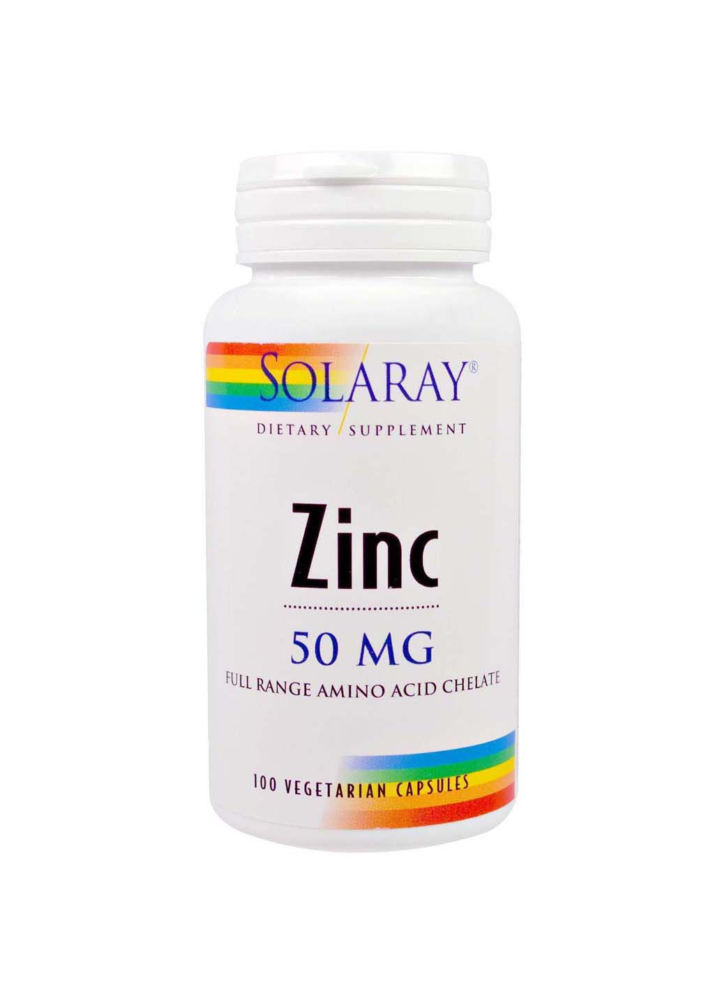 Хелатный цинк Zinc 50 мг 100 капсул Solaray (256931829)