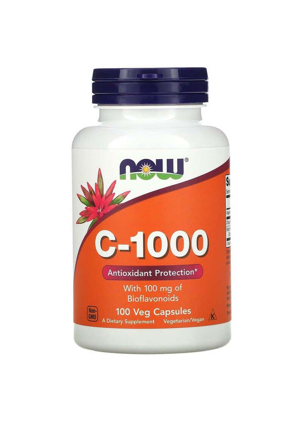 Витамин С с биофлавоноидами C-1000 100 вегетарианских капсул Now Foods (256932359)