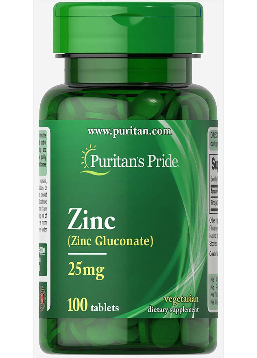Цинк глюконат 25 мг 100 таблеток Puritans Pride (256931994)