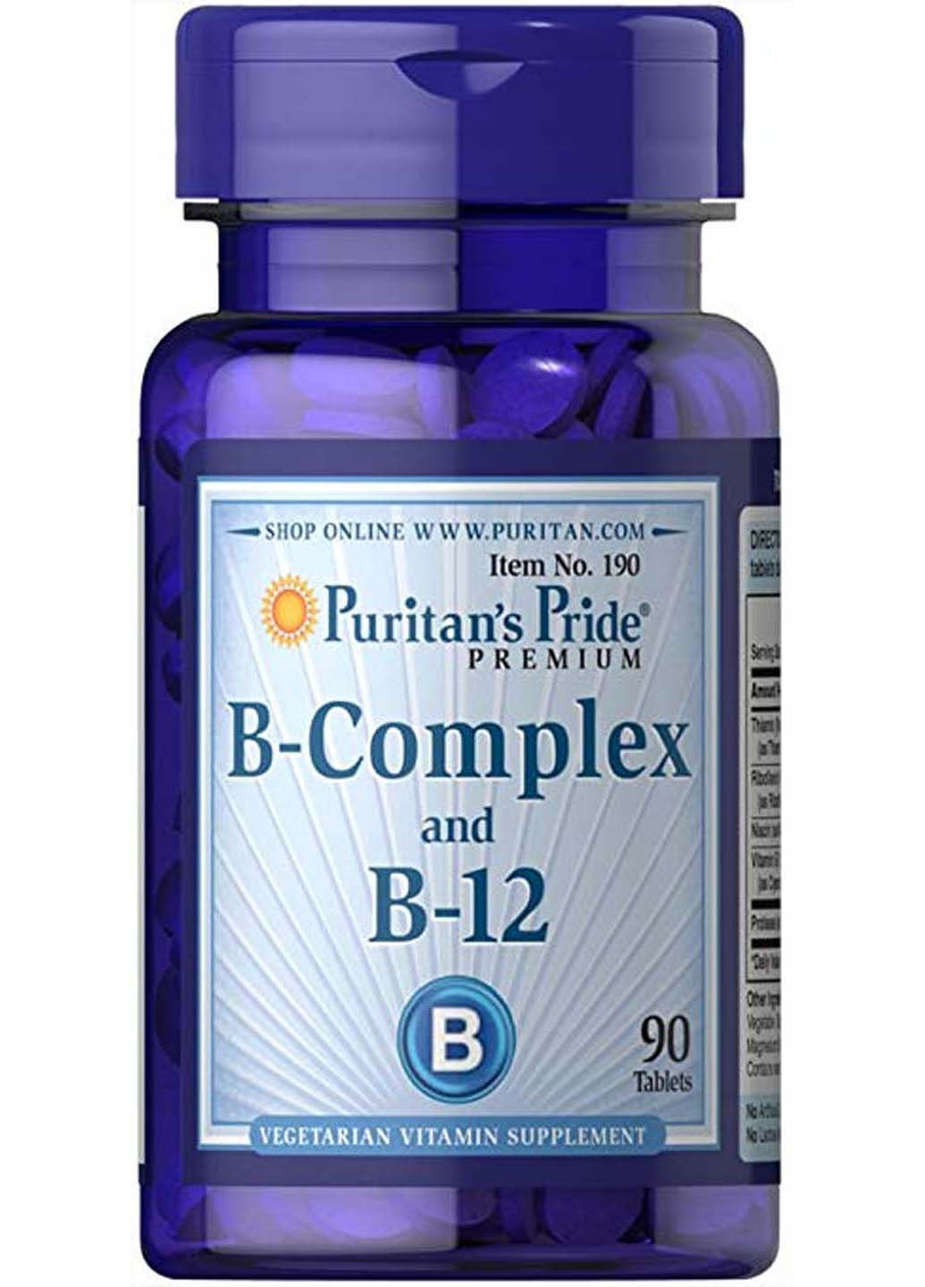 Витамины группы В Vitamin B-Complex and Vitamin B-12 90 таблеток Puritans Pride (256931030)