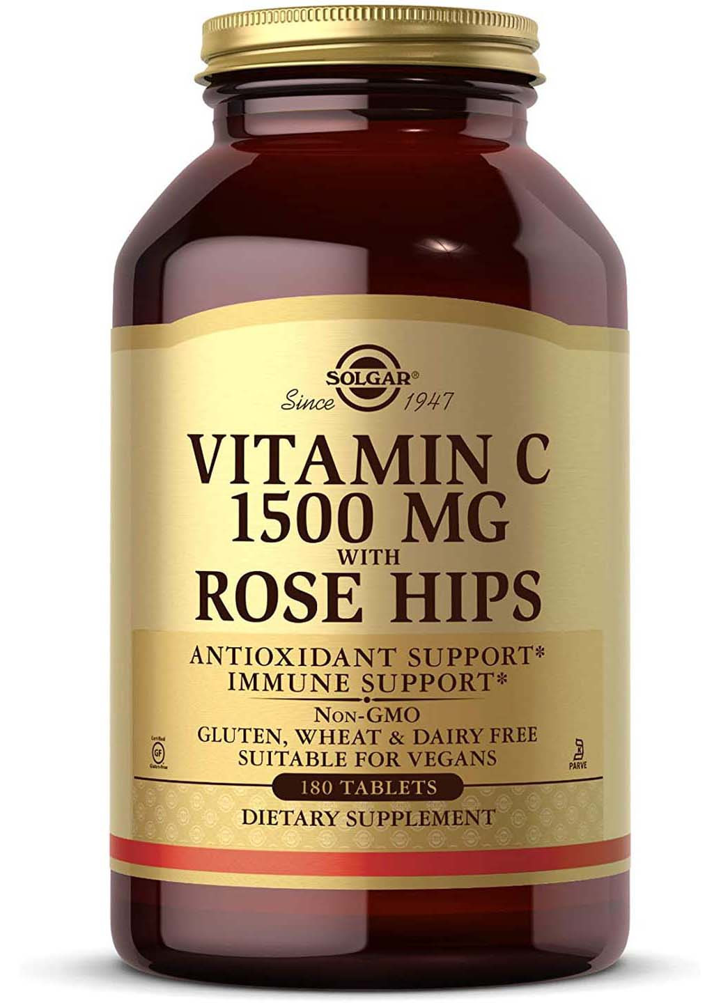 Вітамін С шипшина Vitamin C 1500 мг 180 таблеток Solgar (256931281)