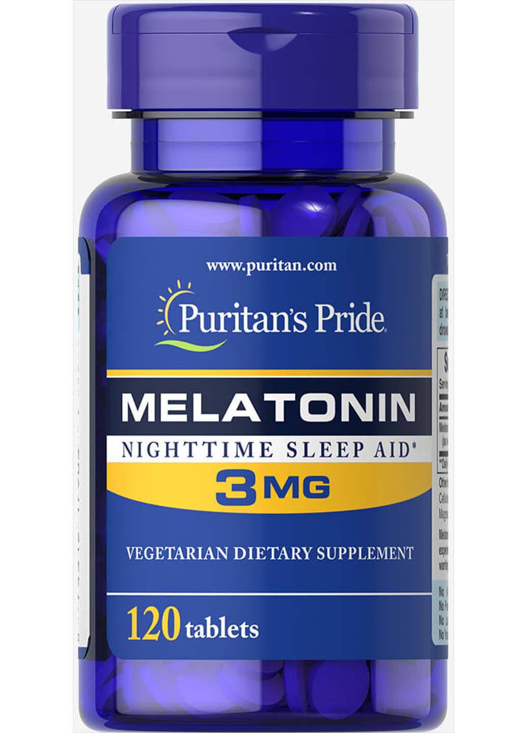 Мелатонин 3 мг 120 таблеток Puritans Pride (256931996)