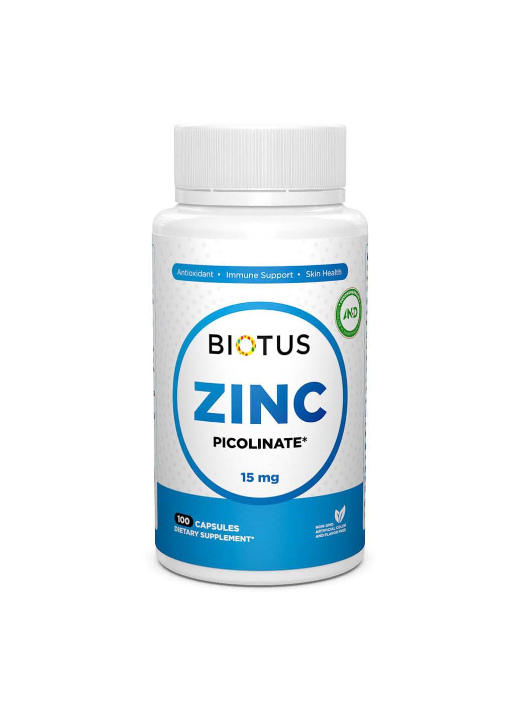 Цинк піколінат Zinc Picolinate 15 мг 100 капсул Biotus (256931183)