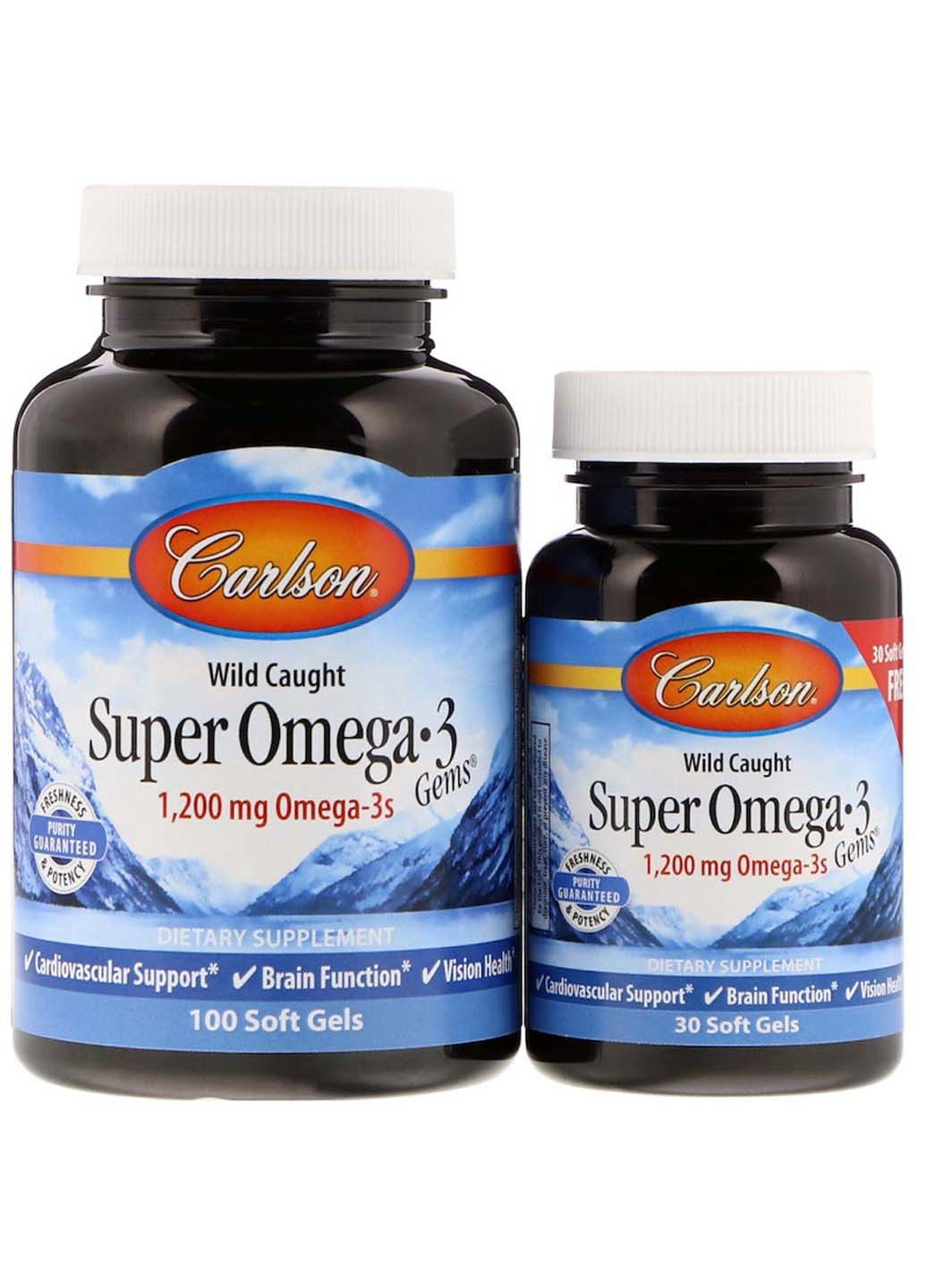 Рыбий жир Super Omega·3 1200 мг 130 капсул Carlson Labs (256930908)