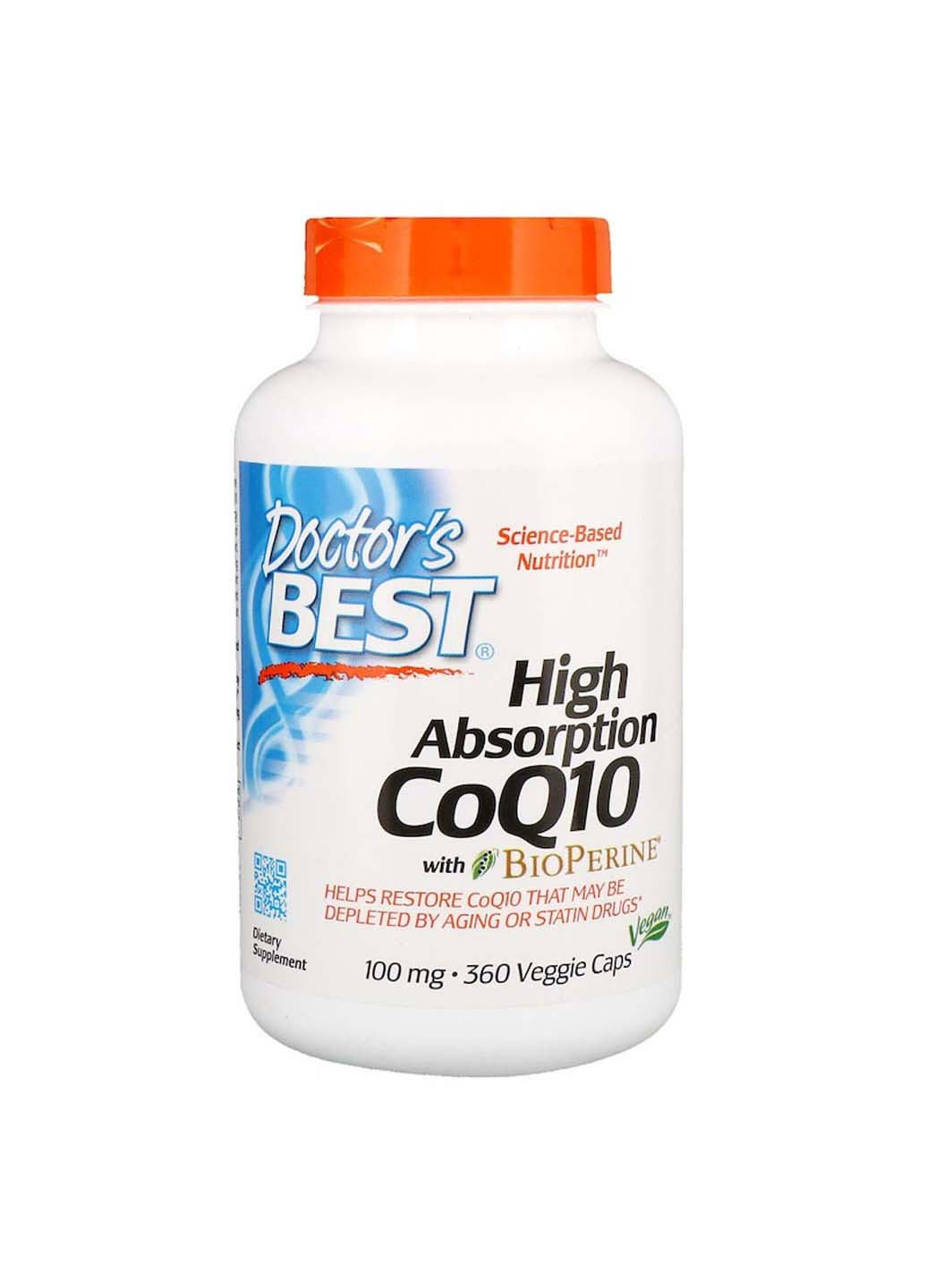 Коэнзим CoQ10 с биоперином CoQ10 with BioPerine 100 мг 360 капсул Doctor's Best (256930527)