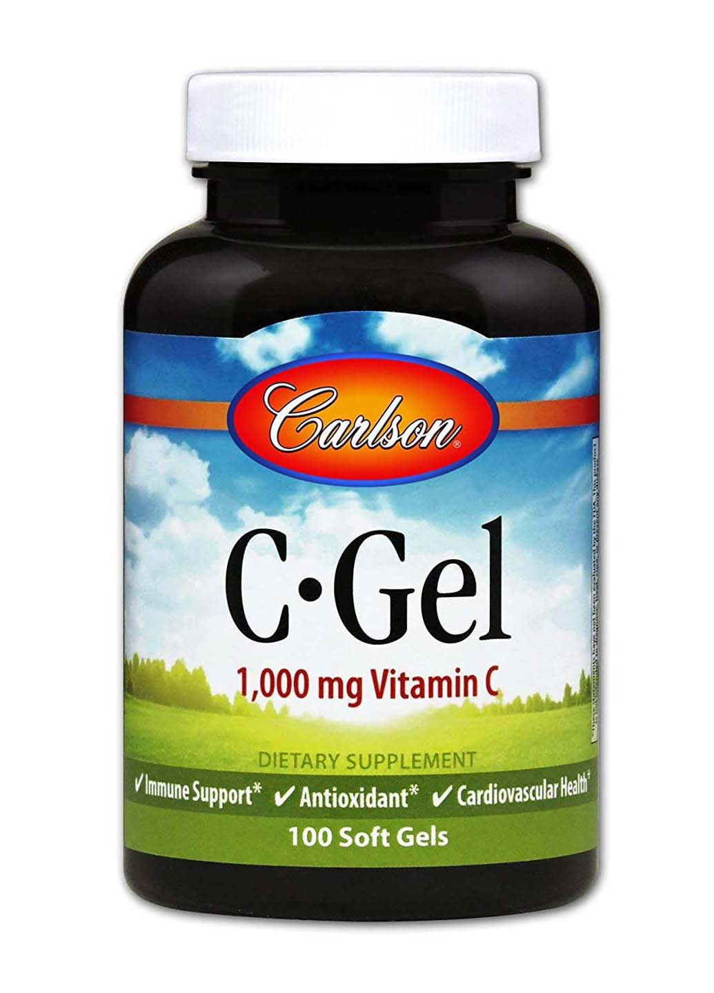 Вітамін C C-Gel 1000 мг 100 гелевих капсул Carlson Labs (256931809)