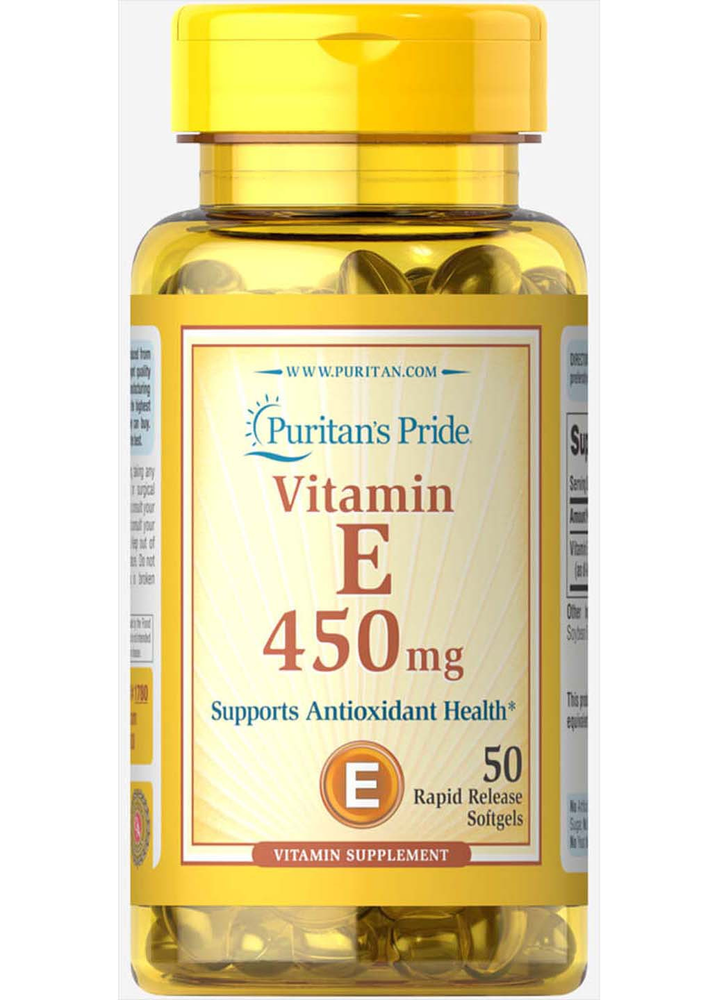Вітамін Е 450 мг 50 капсул Puritans Pride (256931018)