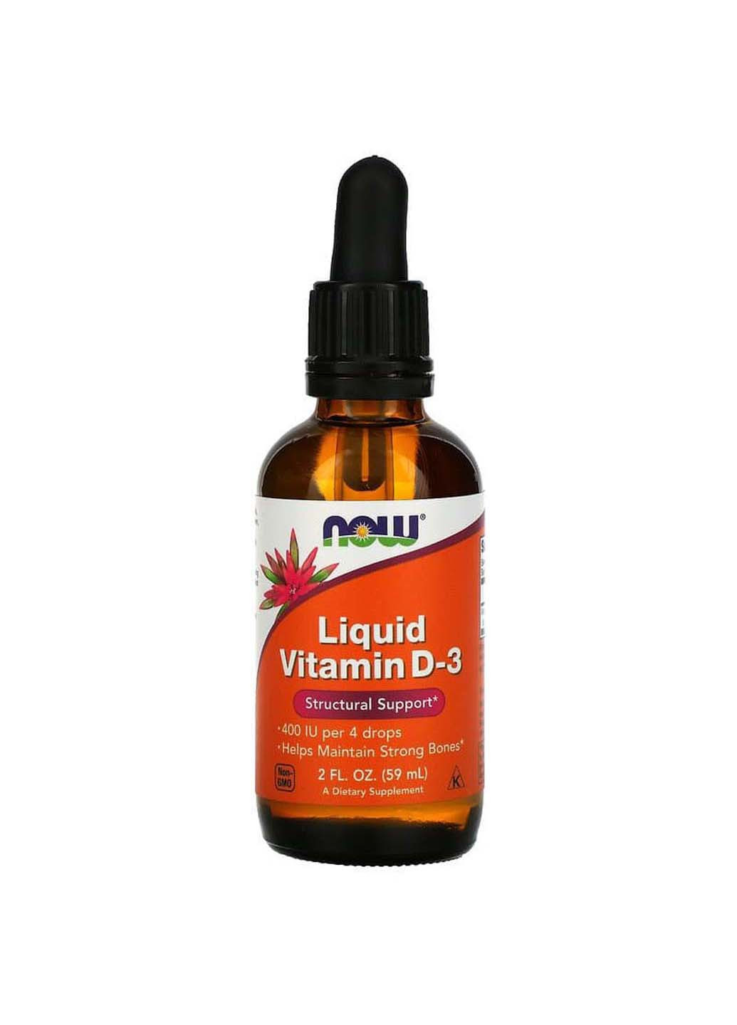 Витамин Liquid Vitamin D-3 жидкий 10 мкг Now Foods (256932325)