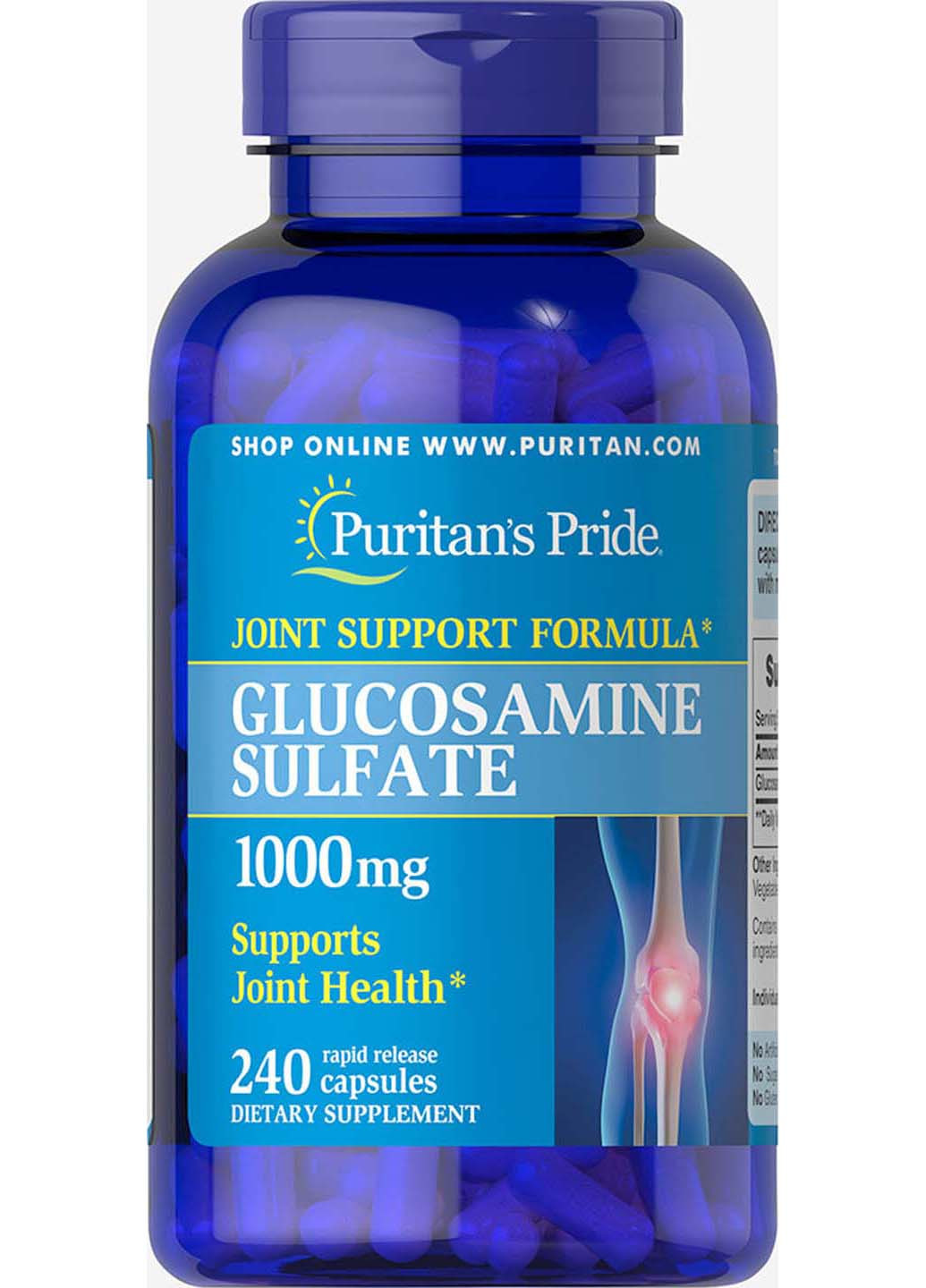 Глюкозамин сульфат 1000 мг 240 капсул Puritans Pride (256931975)
