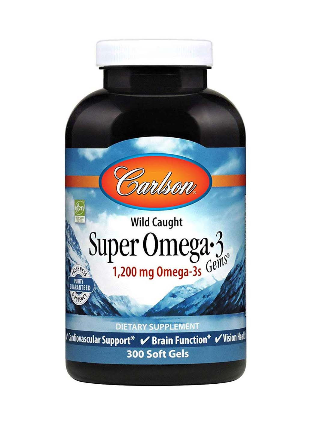 Рыбий жир Super Omega-3 Gems 1200 мг 300 капсул Carlson Labs (256931820)