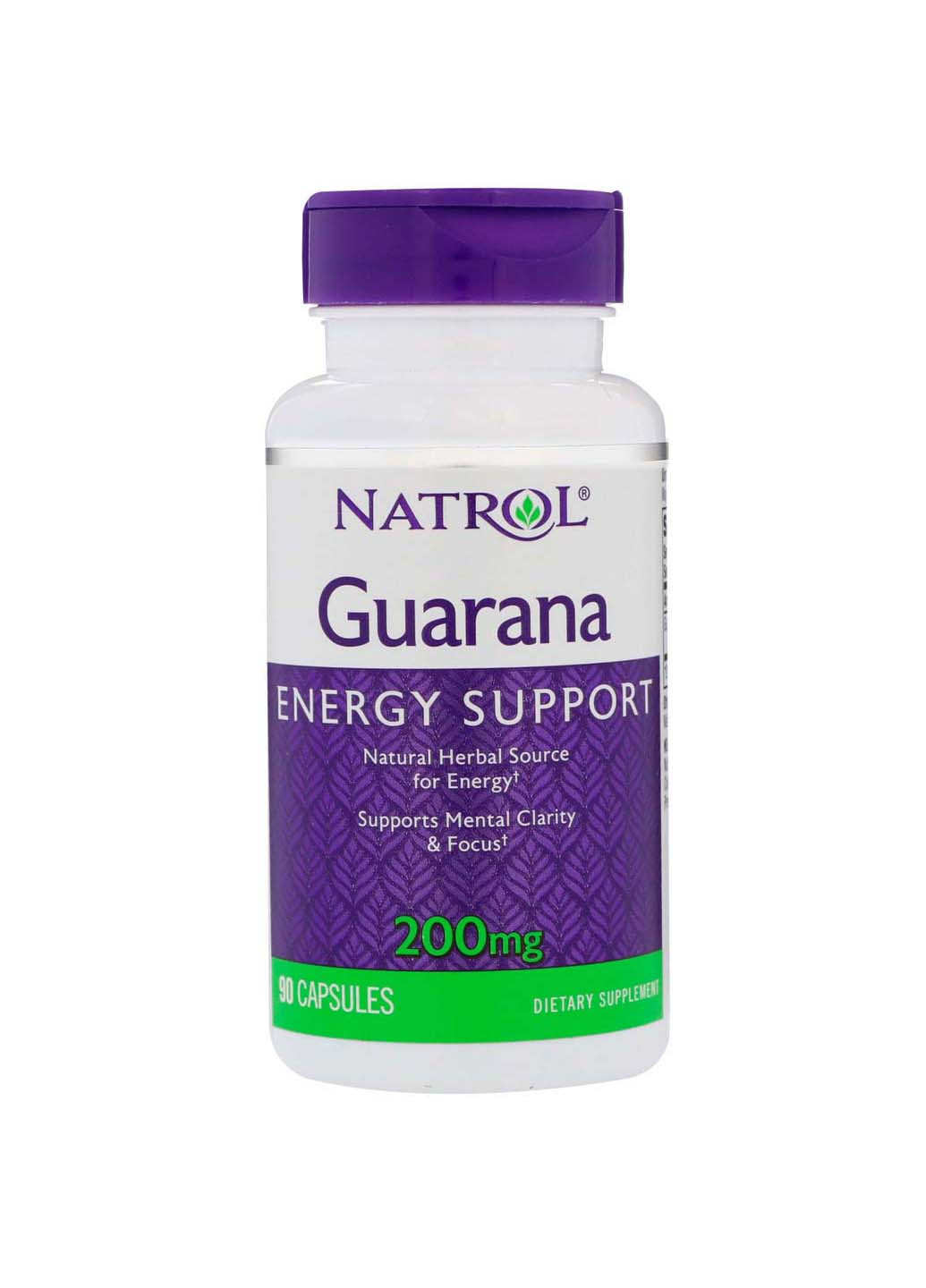 Витамины для мозга Гуарана Guarana 200 мг 90 капсул Natrol (256931801)