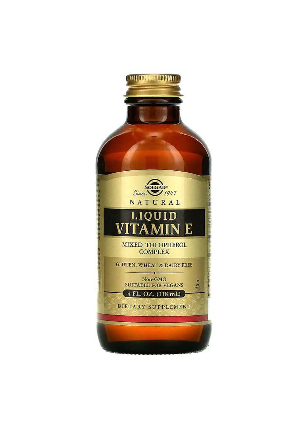 Вітамін Е натуральний Liquid Vitamin E 118 мл Solgar (256932183)