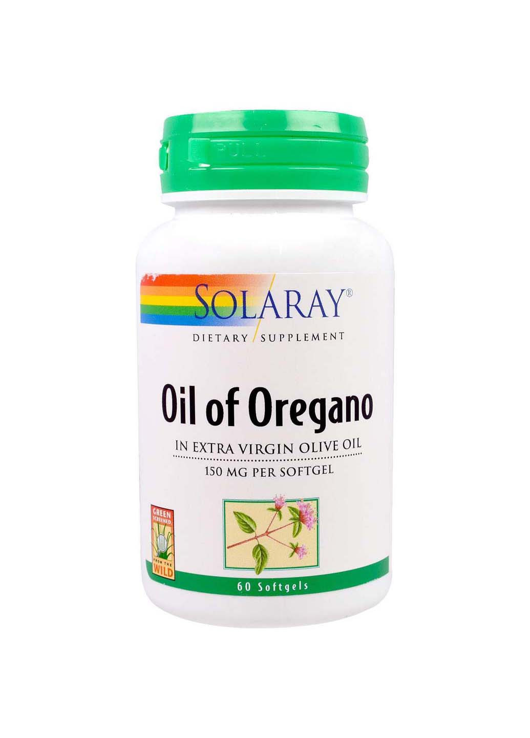 Масло орегано 150 мг 60 капсул Solaray (256930913)