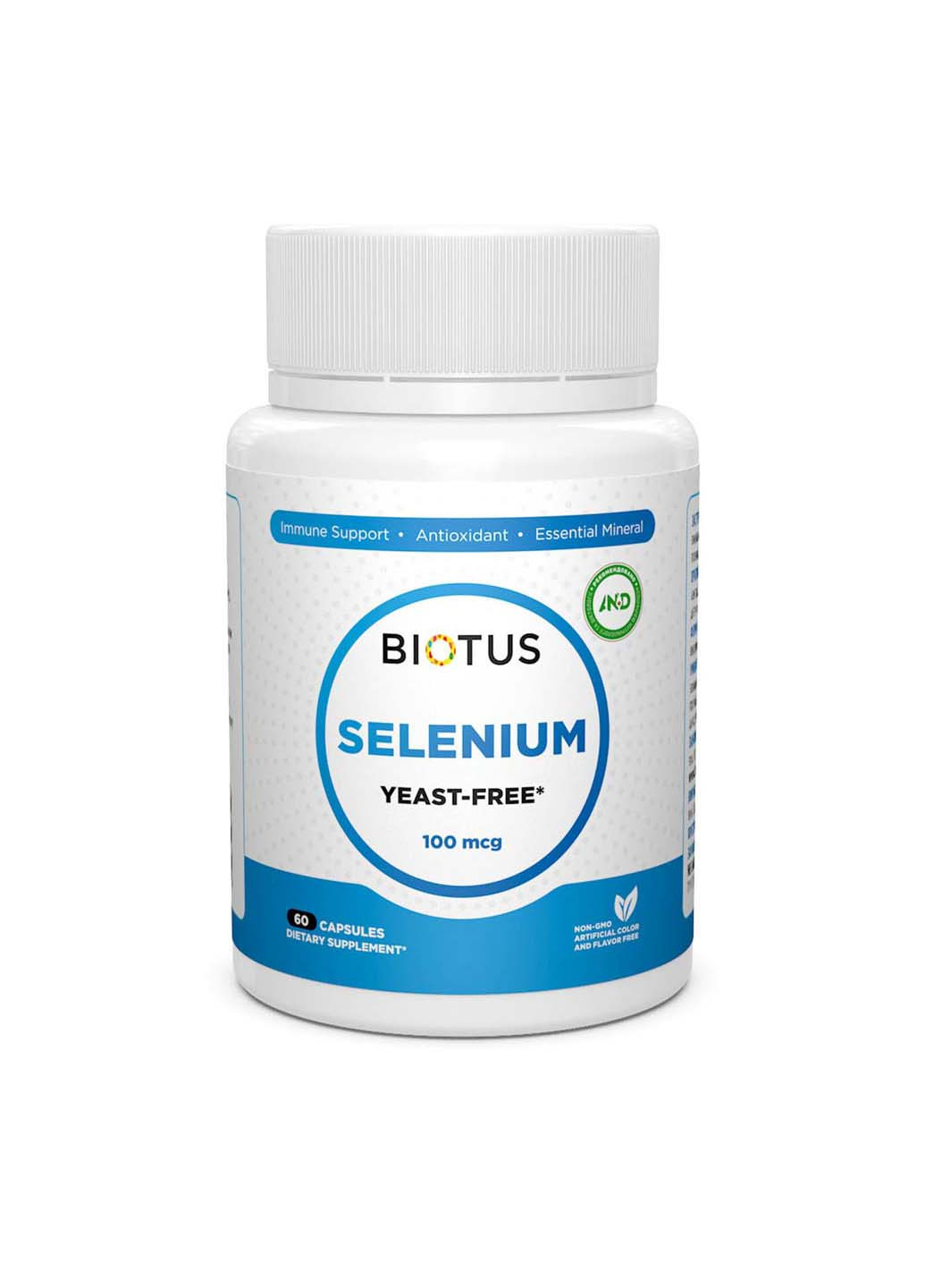 Селен без дрожжей Selenium 100 мкг 60 капсул Biotus (256932104)