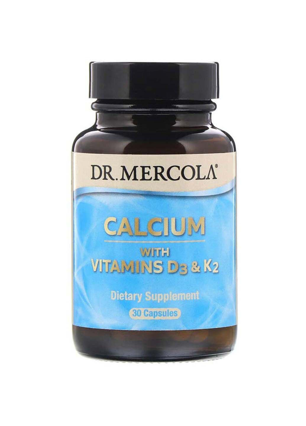 Кальцій з вітамінами Д3 та К2 Calcium with Vitamins D3 & K2 30 капсул Dr. Mercola (256931896)