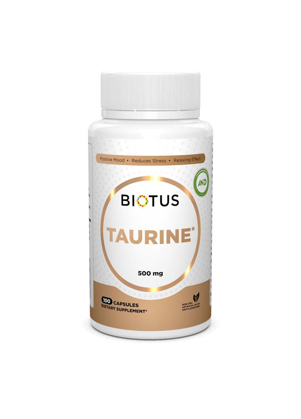 Таурін Taurine 500 мг 100 капсул Biotus (256932119)