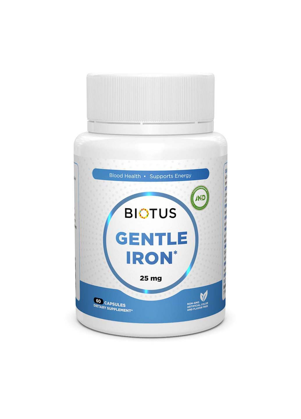 Железо Gentle Iron 25 мг 60 капсул Biotus (256932114)