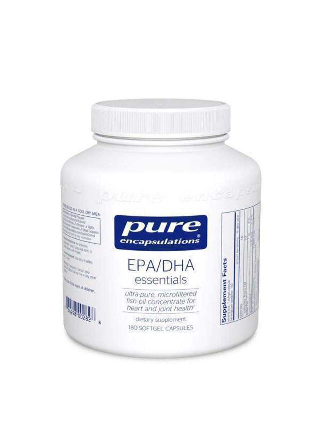 Основні ЕПК/ДГК EPA/DHA essentials ультрачистий молекулярно-дистильований концентрат риб'ячого жиру 180 капсул Pure Encapsulations (256932078)
