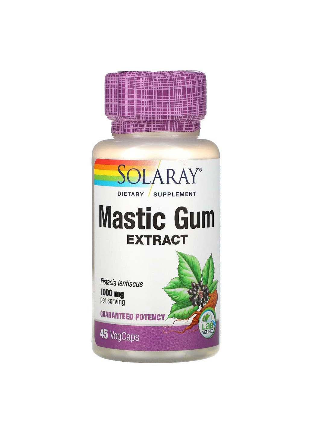 Смола мастикового дерева экстракт Mastic Gum 1000 мг 45 вегетарианских капсул Solaray (256931870)