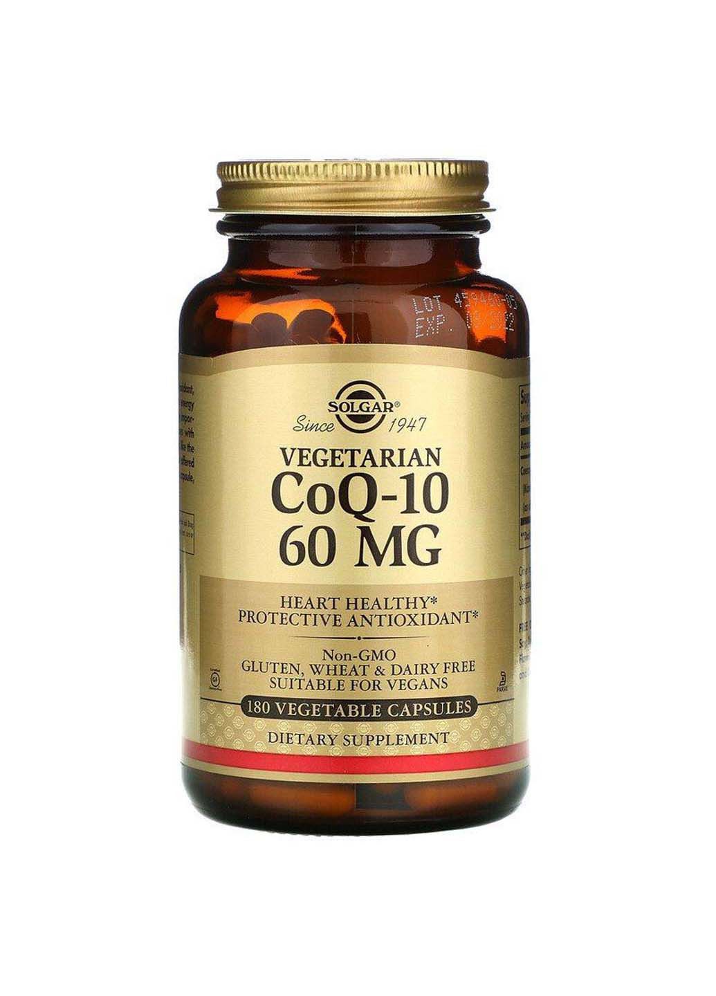 Коэнзим Q10 вегетарианский 60 мг 180 растительных капсул Solgar (256932402)