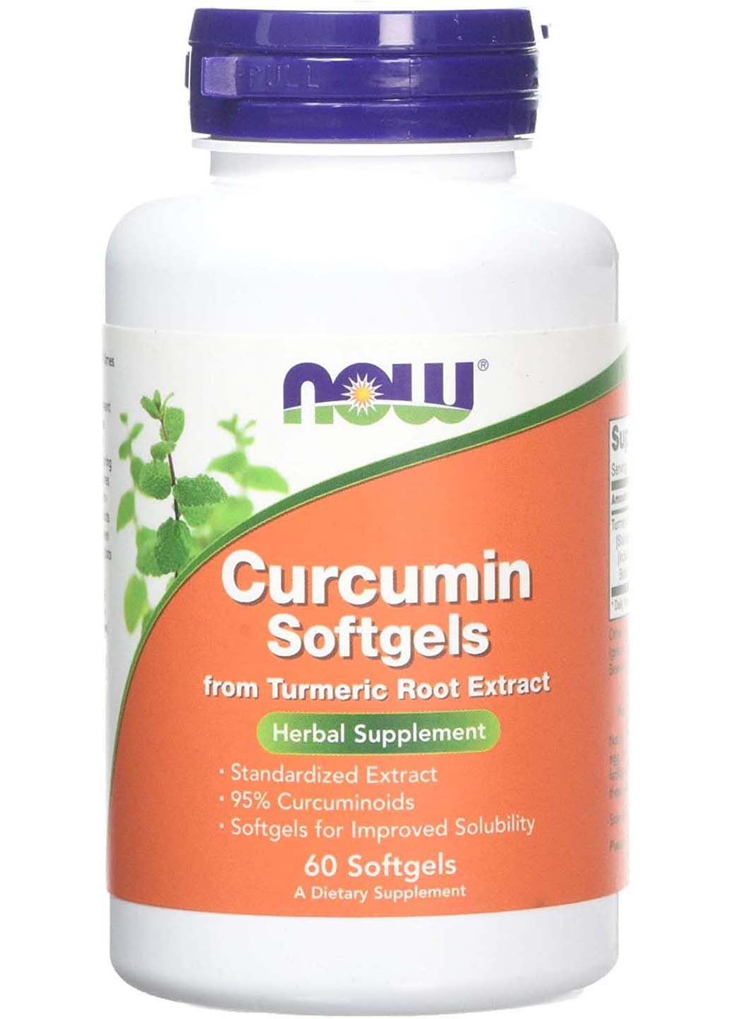 Куркумін Curcumin 450 мг 60 гелевих капсул Now Foods (256932439)