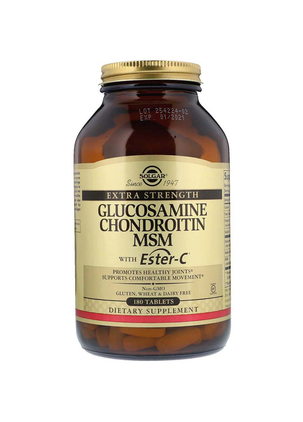 Глюкозамін хондроїтин метилсульфонілметан з Естер-C Glucosamine Chondroitin MSM With Ester-C 180 таблеток Solgar (256931230)