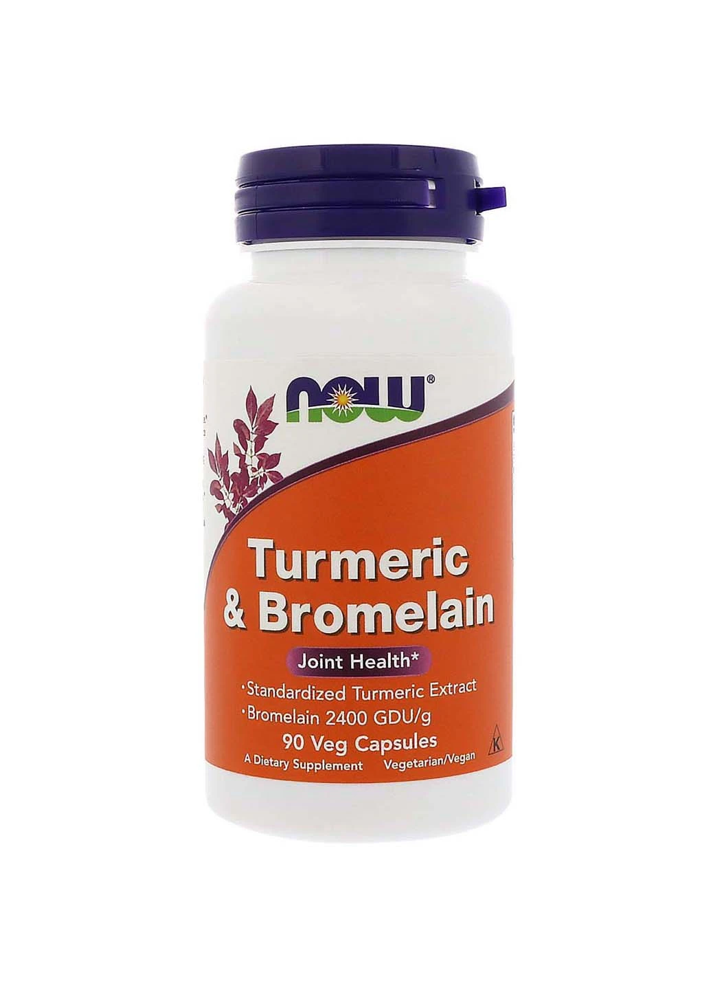 Куркумин и бромелайн Turmeric Bromelain 90 вегетарианских капсул Now Foods (256931297)