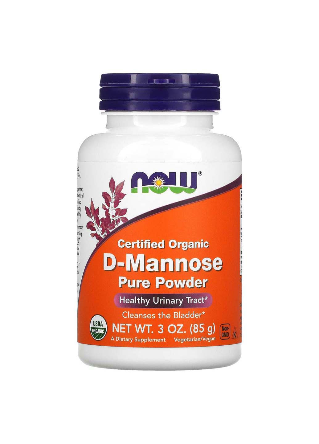 D-манноза Certified Organic D-Mannose органик чистый порошок 85 г Now Foods (256932386)