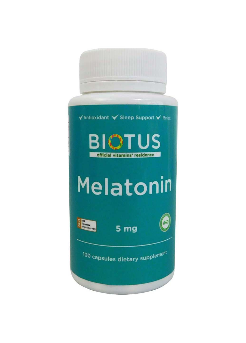 Мелатонін Melatonin 5 мг 100 капсул Biotus (256932111)