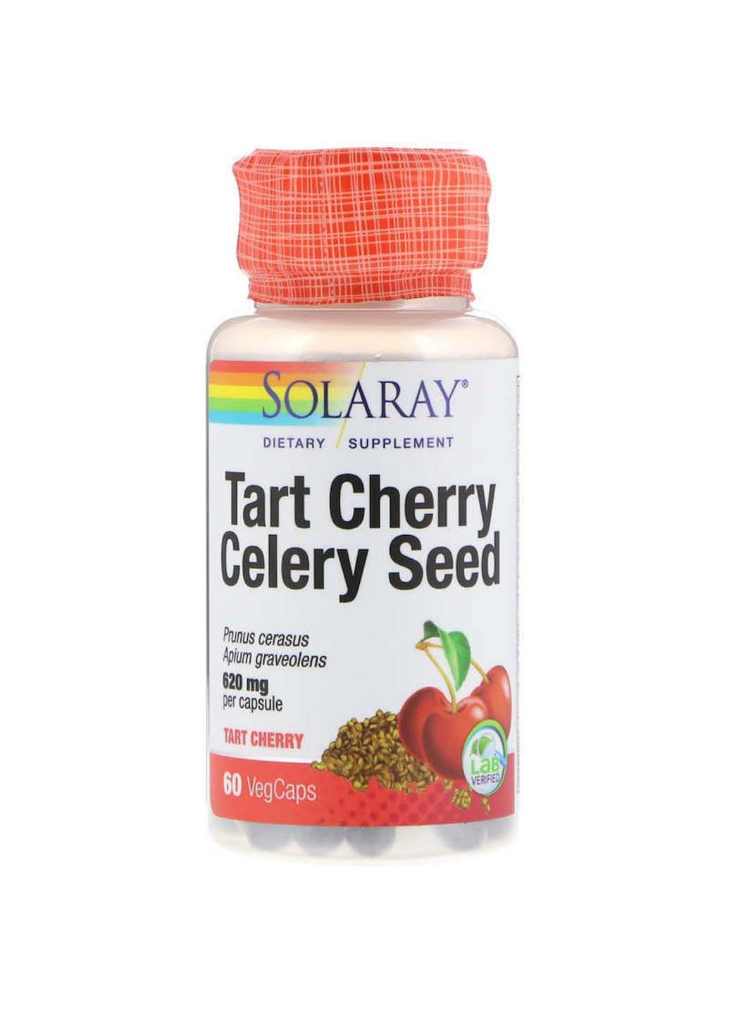 Екстракт вишні та насіння селери 60 вегетаріанських капсул Solaray (256930956)
