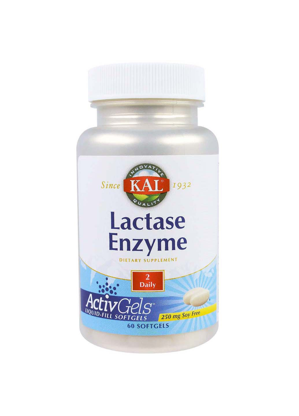 Фермент лактаза Lactase Enzyme 250 мг 60 капсул KAL (256931905)