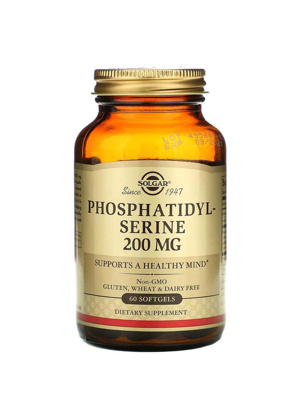 Фосфатидилсерин 200 мг 60 гелевых капсул Solgar (256931573)
