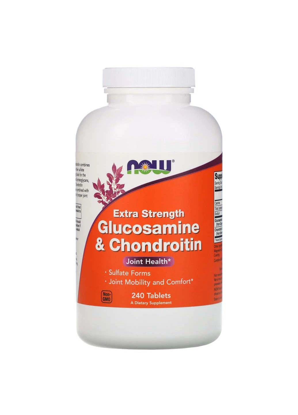 Глюкозамин и хондроитин Glucosamine Chondroitin экстра сила 240 таблеток Now Foods (256932227)